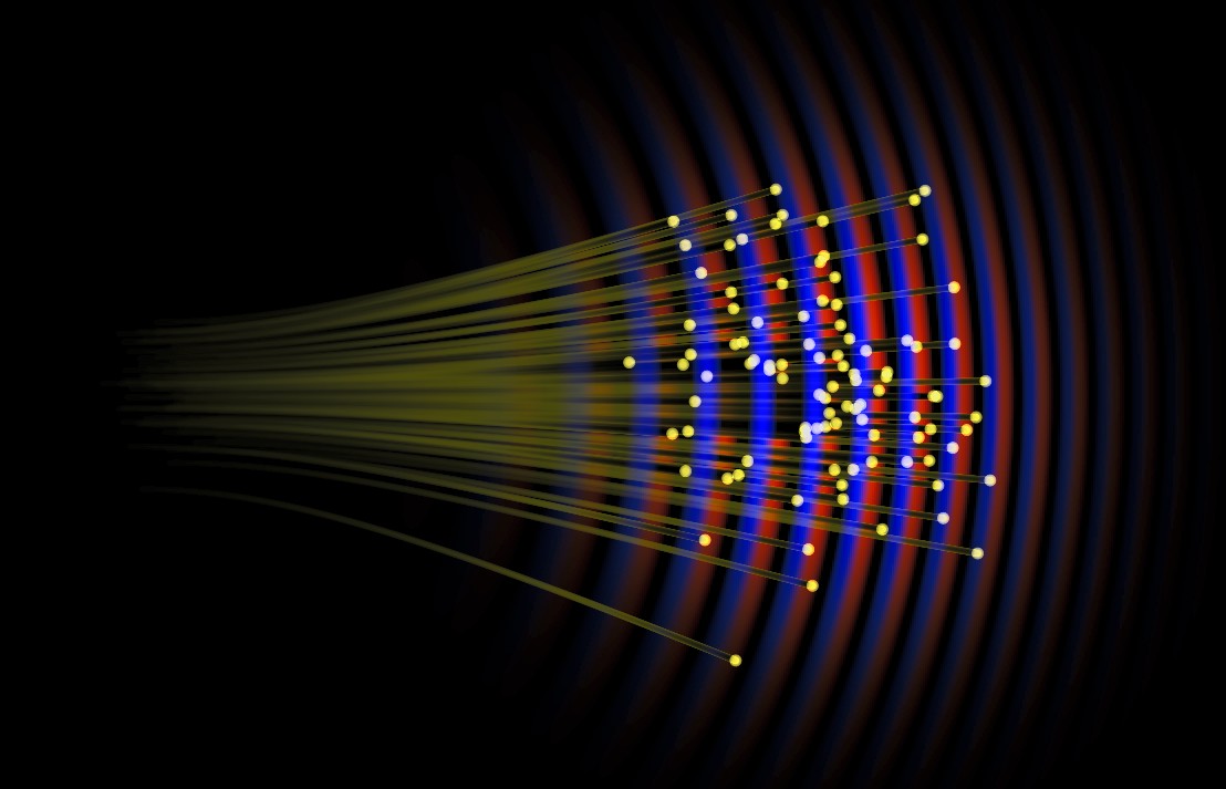 A free Gaussian wave packet with Bohmian trajectory visualizations